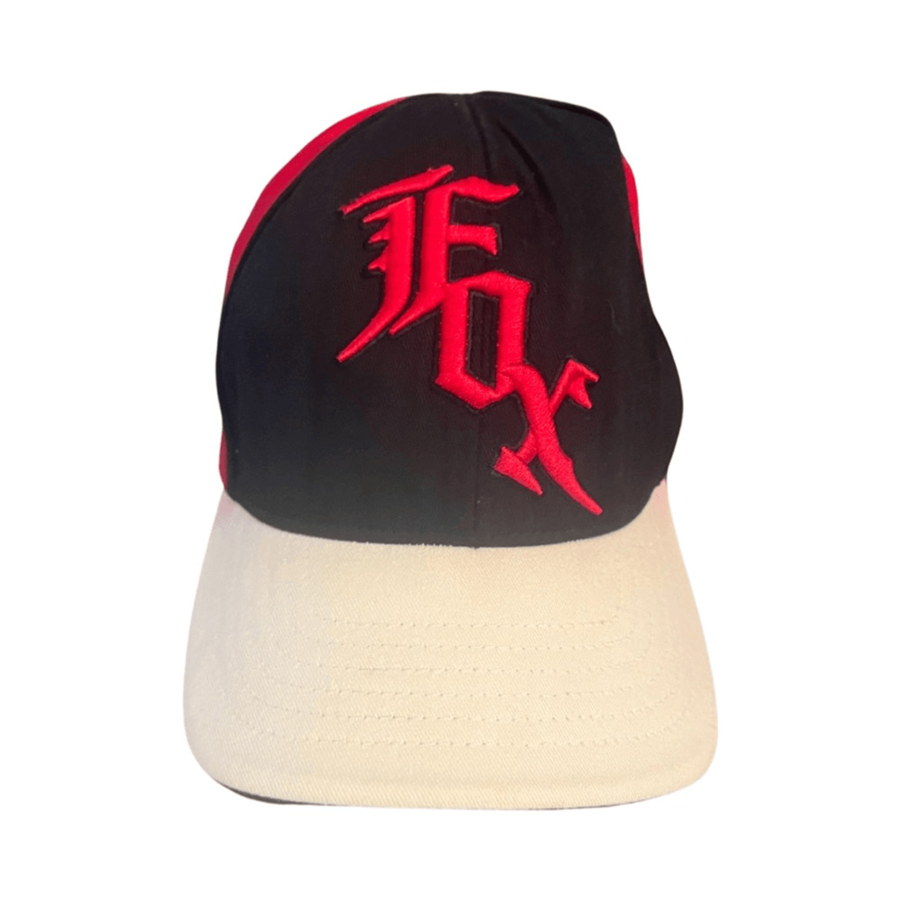 Fox Y2K Red and Black Racing Fitted Hat Size Medium Medium